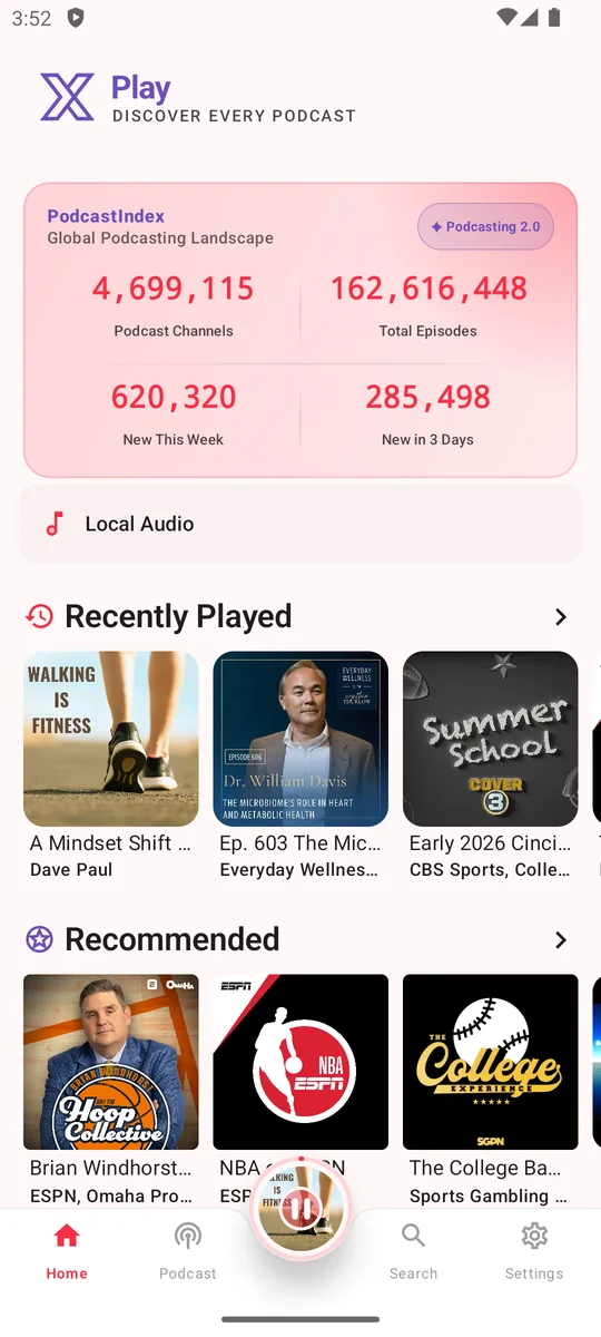 xPlay home screen